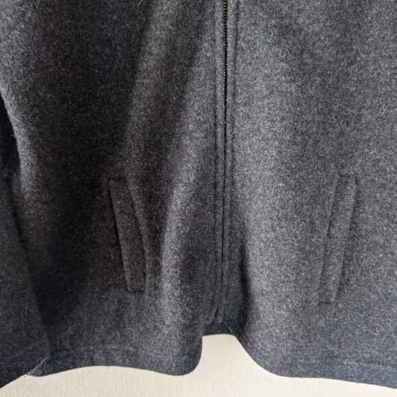 Native World Merino Wool Jacket Mens XL Charcoal Possum Fur Full Zip Pockets - Picture 10 of 12